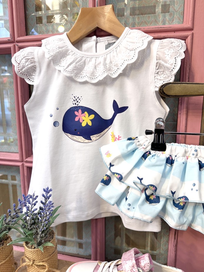 CAMISETA Y CUBRE BALLENA MON PETIT BONBÓN