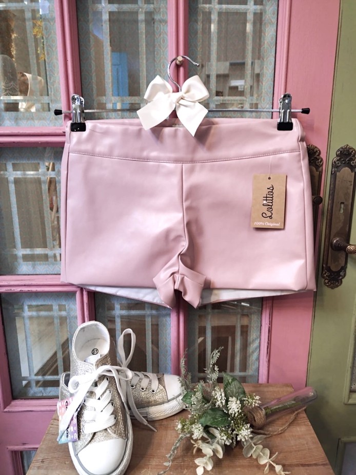 SHORT POLIPIEL ROSA BORREGUITO