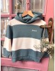 SUDADERA LISTAS VERDE AGUA SPAGNOLO