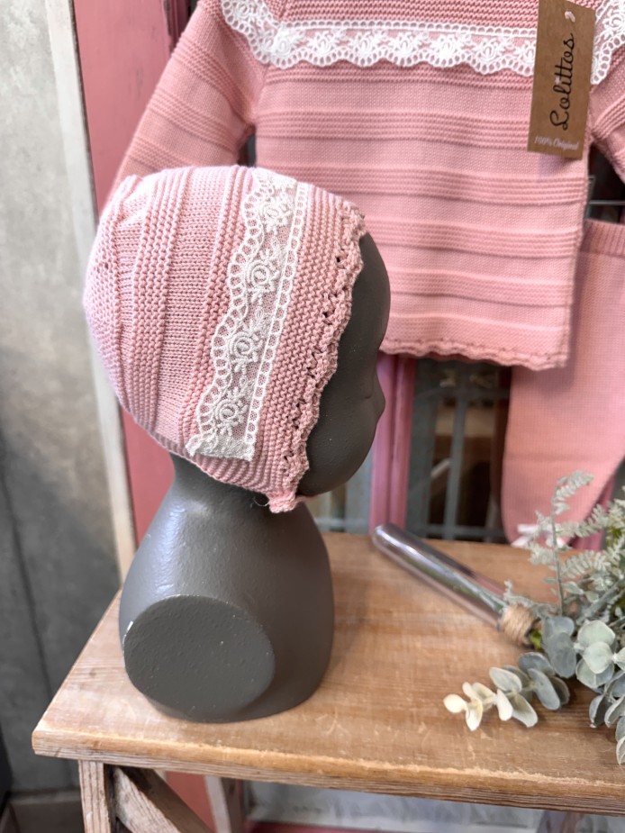 JUBÓN CON POLAINA Y CAPOTA ROSA LINO LOLITTOS