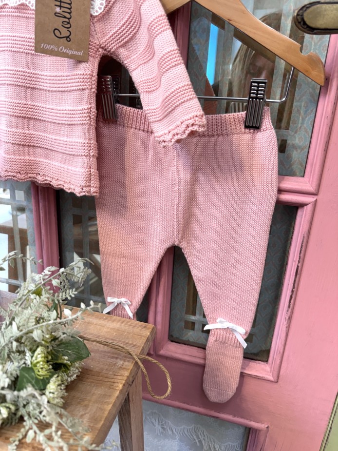 JUBÓN CON POLAINA Y CAPOTA ROSA LINO LOLITTOS