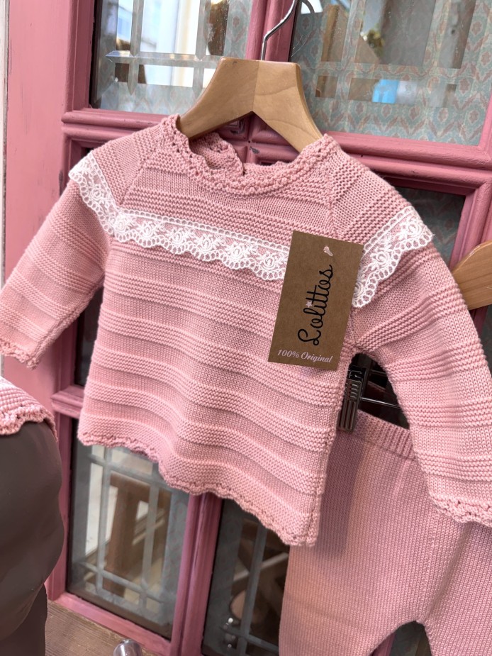 JUBÓN CON POLAINA Y CAPOTA ROSA LINO LOLITTOS