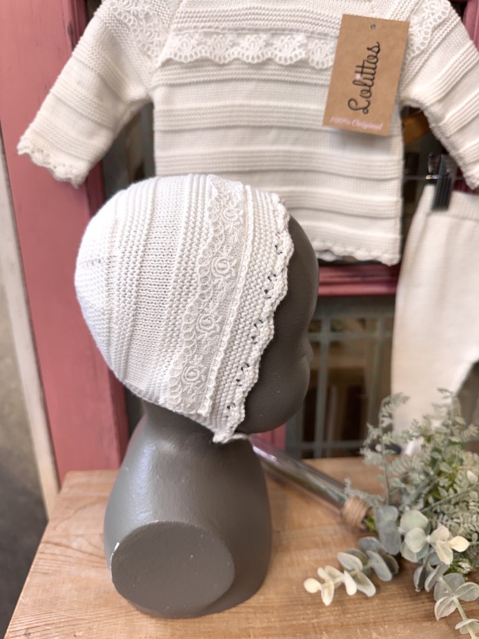 JUBÓN CON POLAINA Y CAPOTA BLANCO LINO LOLITTOS