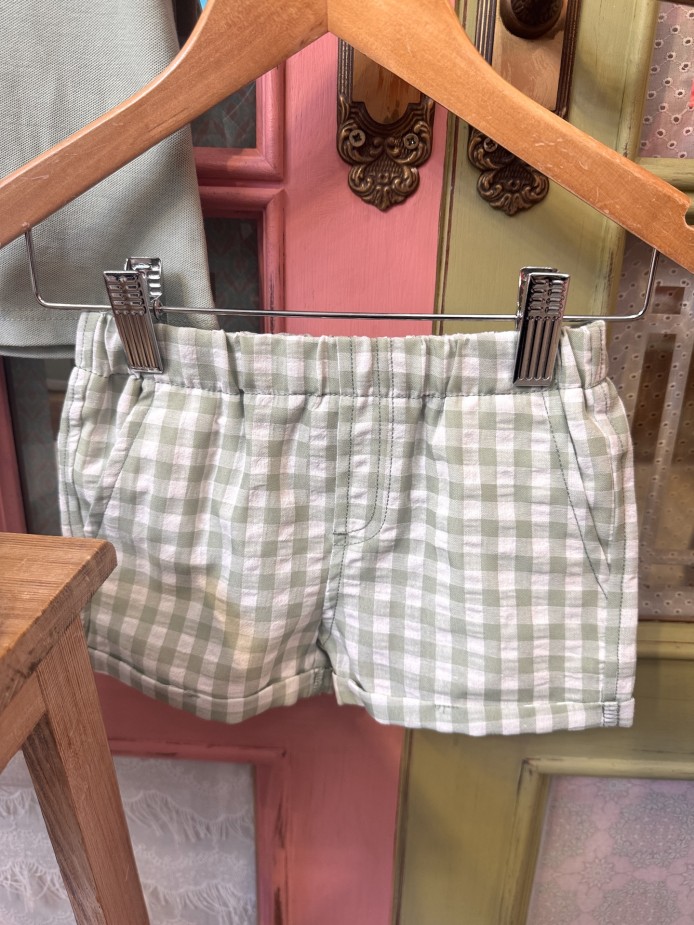 POLO Y PANTALÓN CUADROS VERDE AGUA LOLITTOS