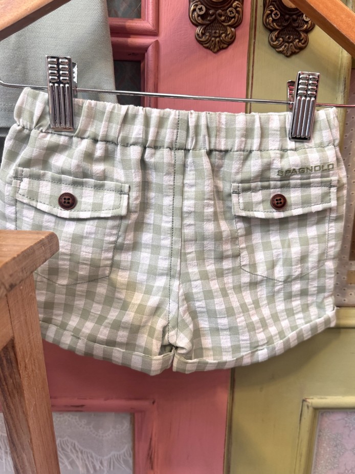 POLO Y PANTALÓN CUADROS VERDE AGUA LOLITTOS